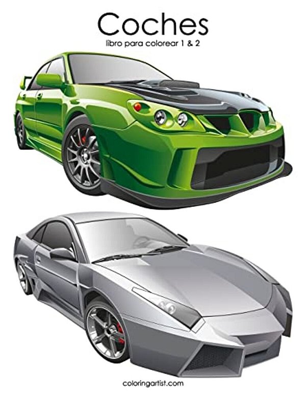 Coches Libro Para Colorear 1 & 2-..