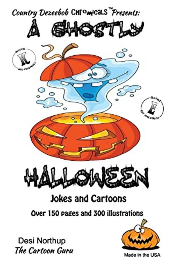 A Ghostly Halloween -- Jokes And Cartoons: In Black + White-..