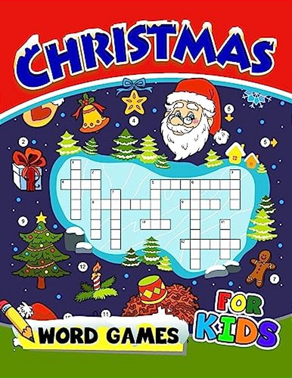 Christmas Word Games For Kids: Word Search Activity Book For Boy, Girls, Kids Ages 2-4,3-5,4-8-..