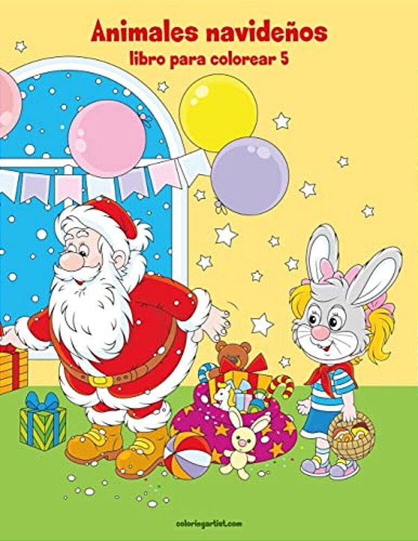 Animales Navideños Libro Para Colorear 5-..