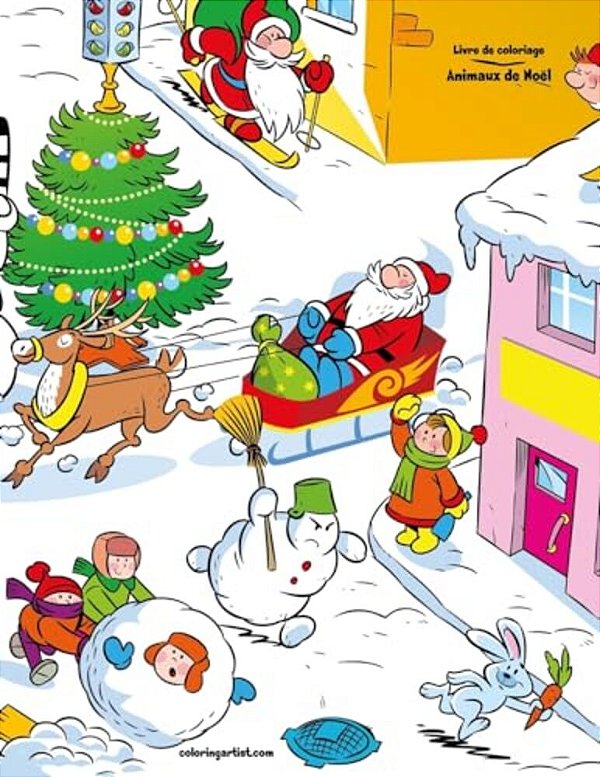 Livre De Coloriage Animaux De Noël 4-..