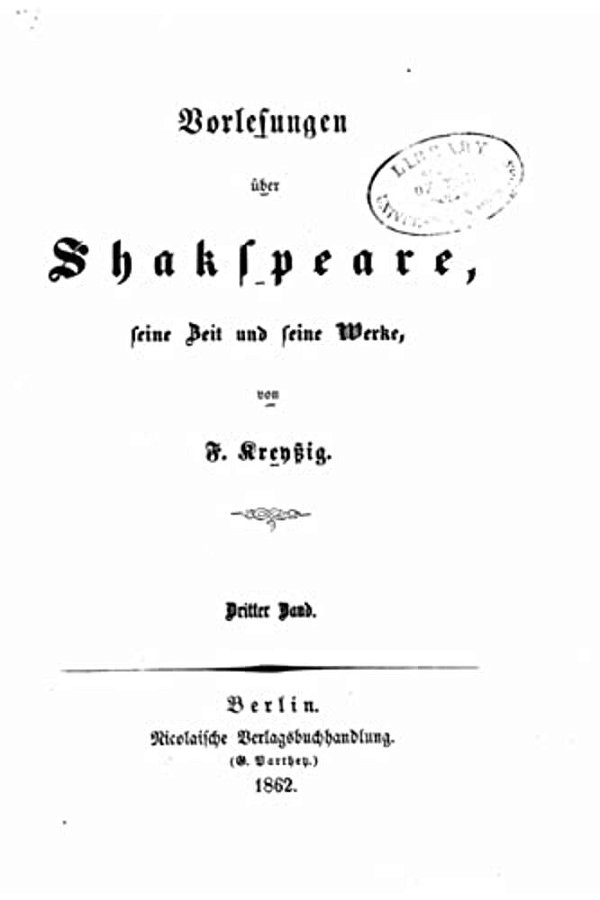 Vorlesungen Über Shakespeare-..