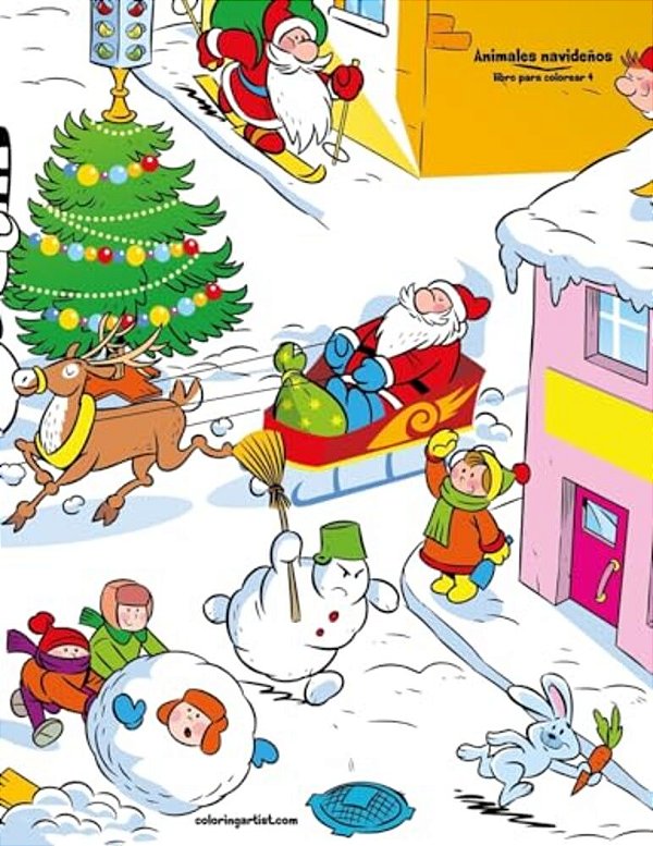 Animales Navideños Libro Para Colorear 4-..