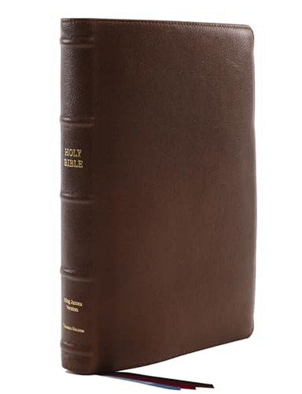 Kjv, Reference Bible, Center-Column Giant Print, Premium Goatskin Leather, Brown, Premier Collection, Comfort Print-..