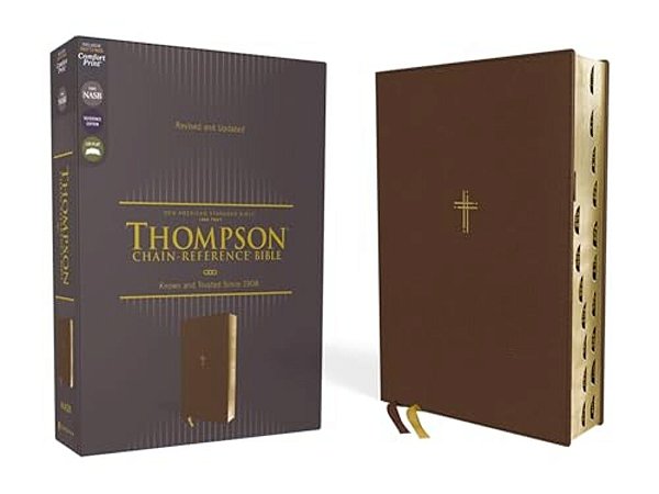 Nasb, Thompson Chain-Reference Bible, Leathersoft, Brown, 1995 Text, Red Letter, Thumb Indexed, Comfort Print-..