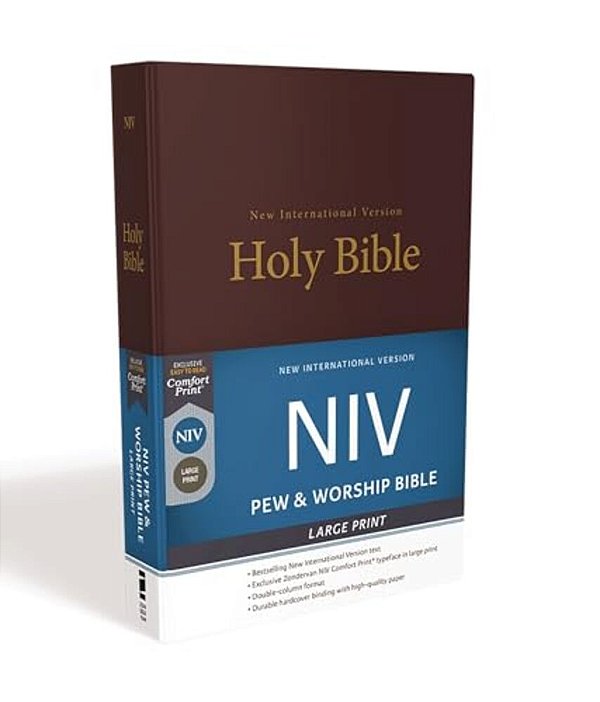 Niv, Pew And Worship Bible, Large Print, Hardcover, Burgundy-..