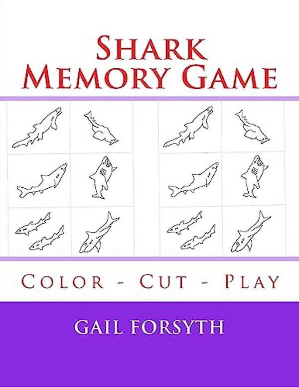 Shark Memory Game: Color - Cut - Play-..