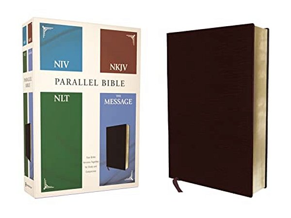 Niv, Nkjv, Nlt, The Message, (Contemporary Comparative) Parallel Bible, Bonded Leather, Burgundy-..