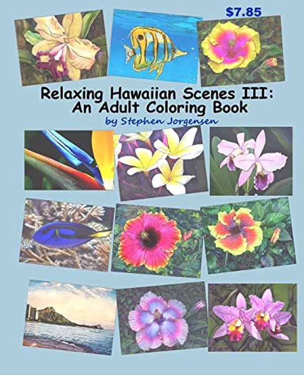 Relaxing Hawaiian Scenes III: An Adult Coloring Book-..
