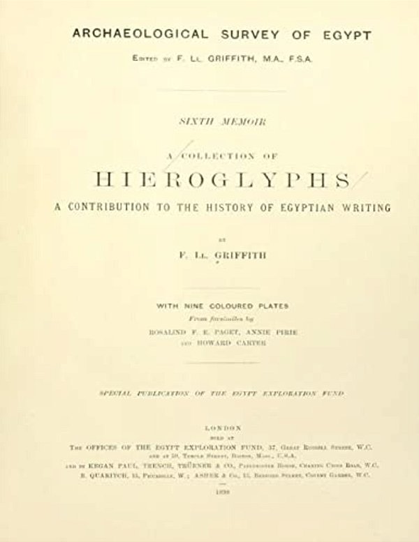 A Collection Of Hieroglyphs: A Contribution To The History Of Egyptian Writing-..