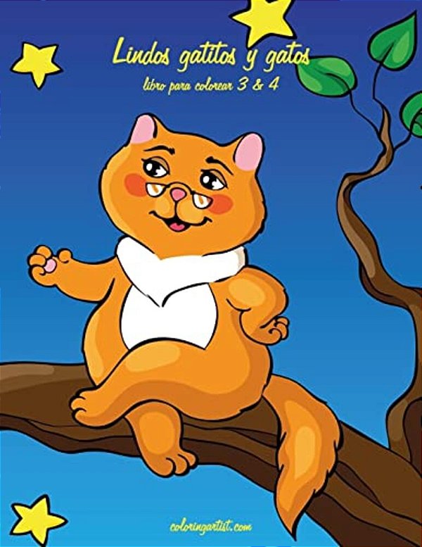 Lindos Gatitos Y Gatos Libro Para Colorear 3 & 4-..