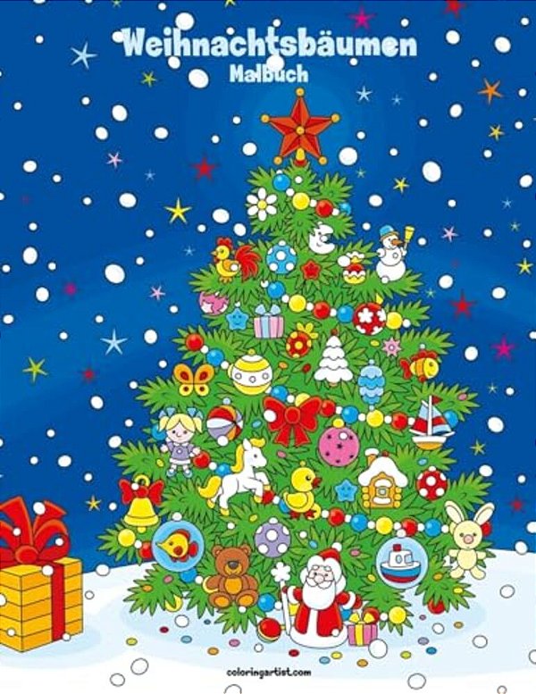 Malbuch Mit Weihnachtsbäumen 1-..