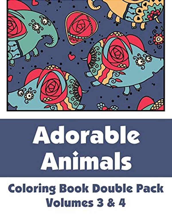 Adorable Animals Coloring Book Double Pack (Volumes 3 & 4)-..