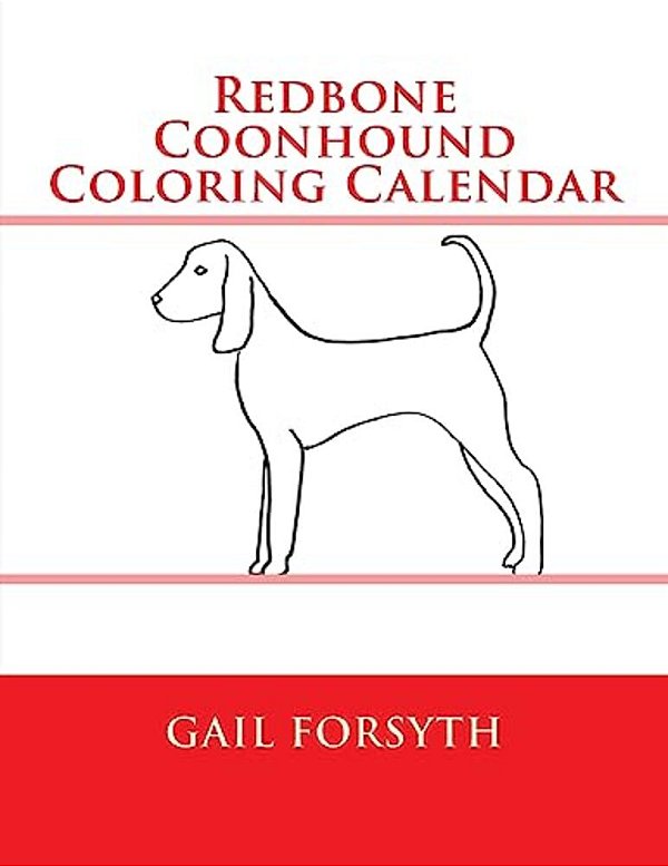 Redbone Coonhound Coloring Calendar-..
