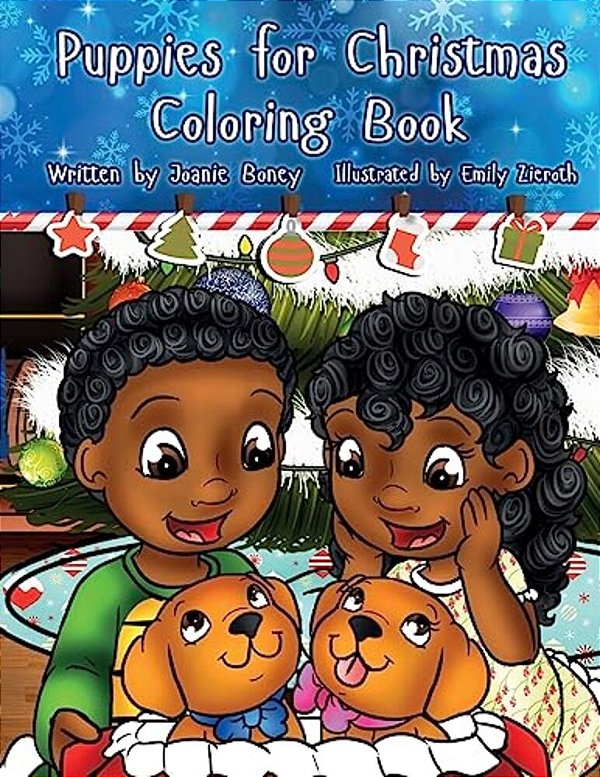 Puppies For Christmas Coloring Book-..
