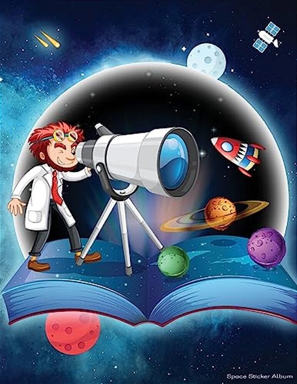 Space Sticker Album: 100 Plus Pages For Permanent Sticker Collection, Activity Book For Boys Or Girls - 8.5 By 11-..