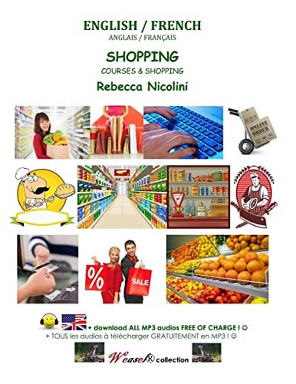 English/French: Shopping: Black & White Version-..