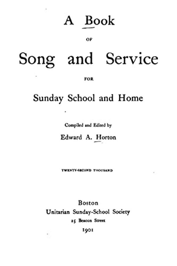 A Book Of Song And Service For Sunday School And Home-..