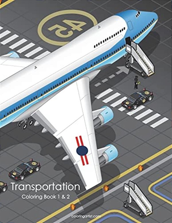 Transportation Coloring Book 1 & 2-..