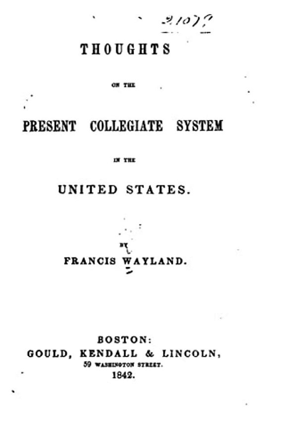 Thoughts On The Present Collegiate System In The United States-..