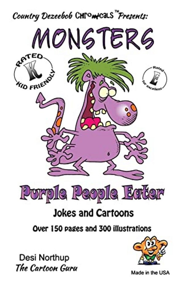 Monsters -- Purple People Eater -- Jokes And Cartoons: In Black+ White-..