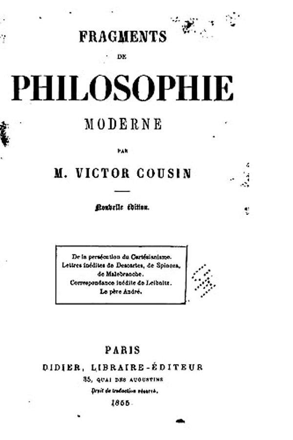Fragments De Philosophie Moderne-..