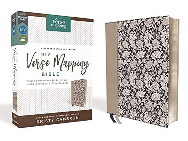Niv, Verse Mapping Bible, Leathersoft, Navy Floral, Comfort Print: Find Connections In Scripture Using A Unique 5-Step Process-..