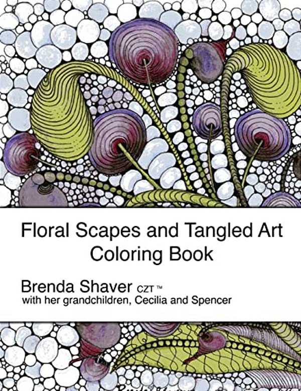 Floral Scapes And Tangled Art: Coloring Book-..