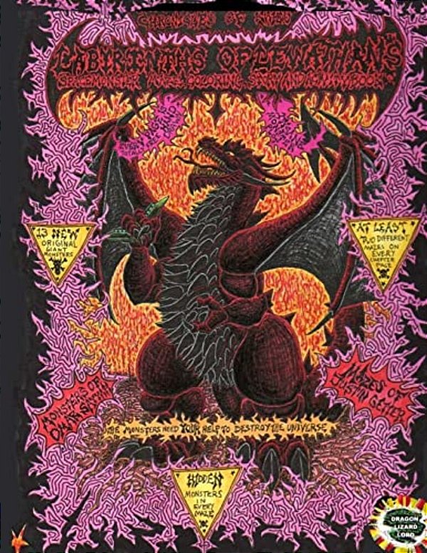 Chronicles Of Kaiju: Space Monster Maze Coloring Story And Activity Book-..