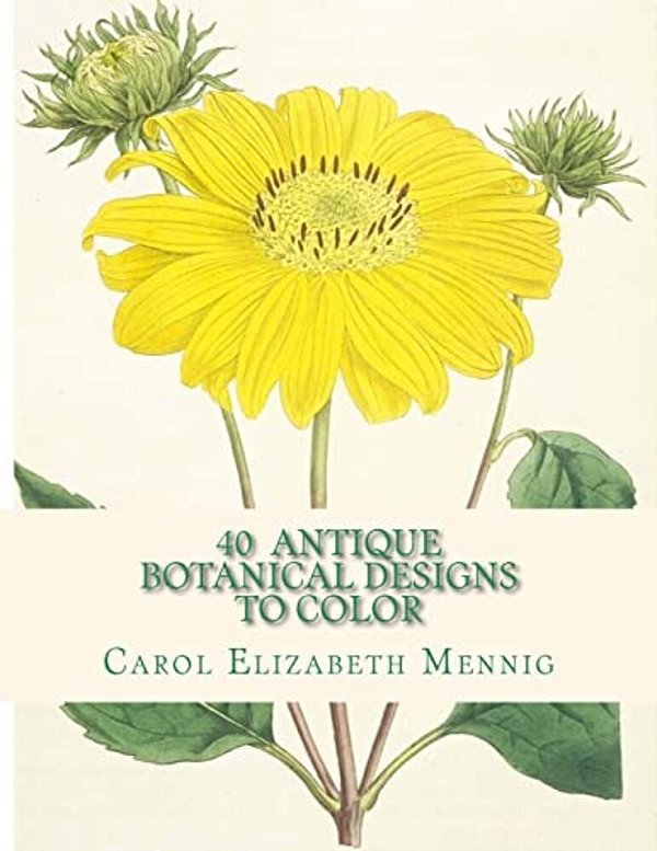 40 Antique Botanical Designs To Color-..