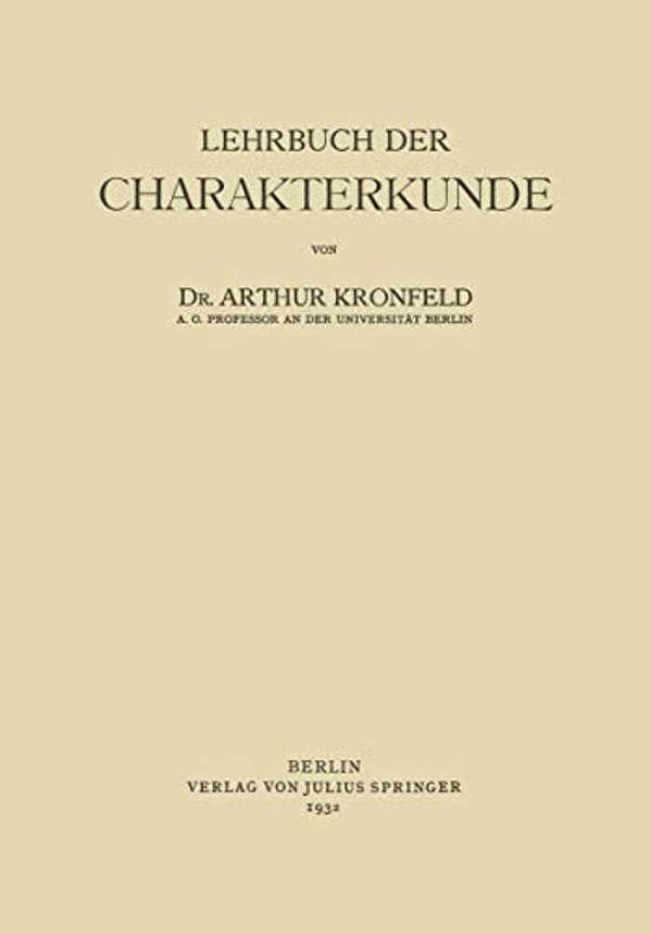 Lehrbuch Der Charakterkunde-..