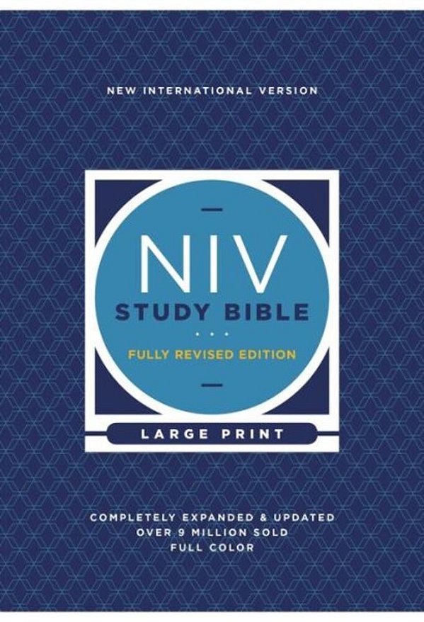 Niv Study Bible, Fully Revised Edition, Large Print, Hardcover, Red Letter, Comfort Print-..