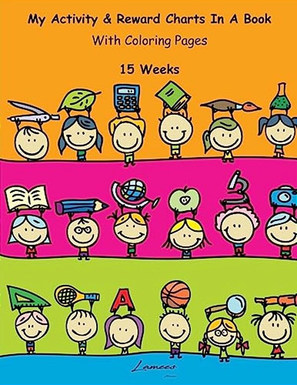 My Activity & Reward Charts In A Book With Coloring Pages (15 Weeks)-..