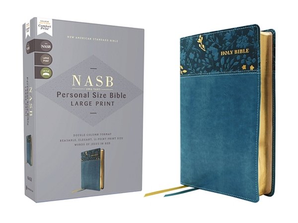 Nasb, Personal Size Bible, Large Print, Leathersoft, Teal, Red Letter, 1995 Text, Comfort Print-..