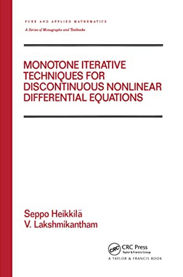 Monotone Iterative Techniques For Discontinuous Nonlinear Differential Equations-..