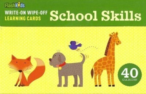 Write-On Wipe-Off Learning Cards - School Skills-..