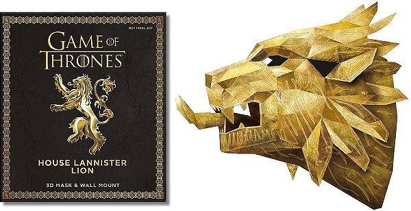 Game Of Thrones Mask - House Lannister Lion - 3D Mask & Wall Mount-..