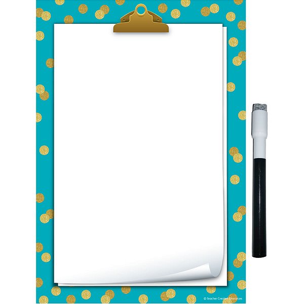 Cling Thingies - Teal Confetti - Small Note Sheet Write-On/Wipe-off (Tcr77890)-..
