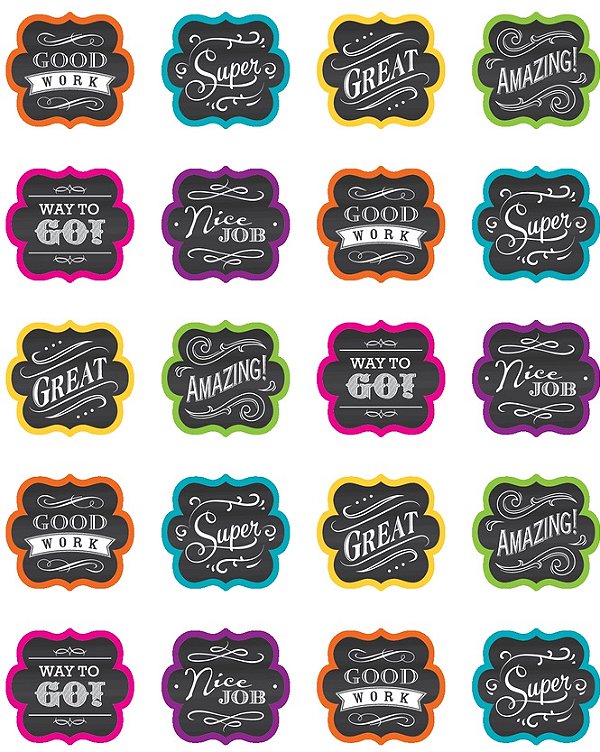 Chalkboard Brights Stickers - 120 Stickers - Tcr5618-..