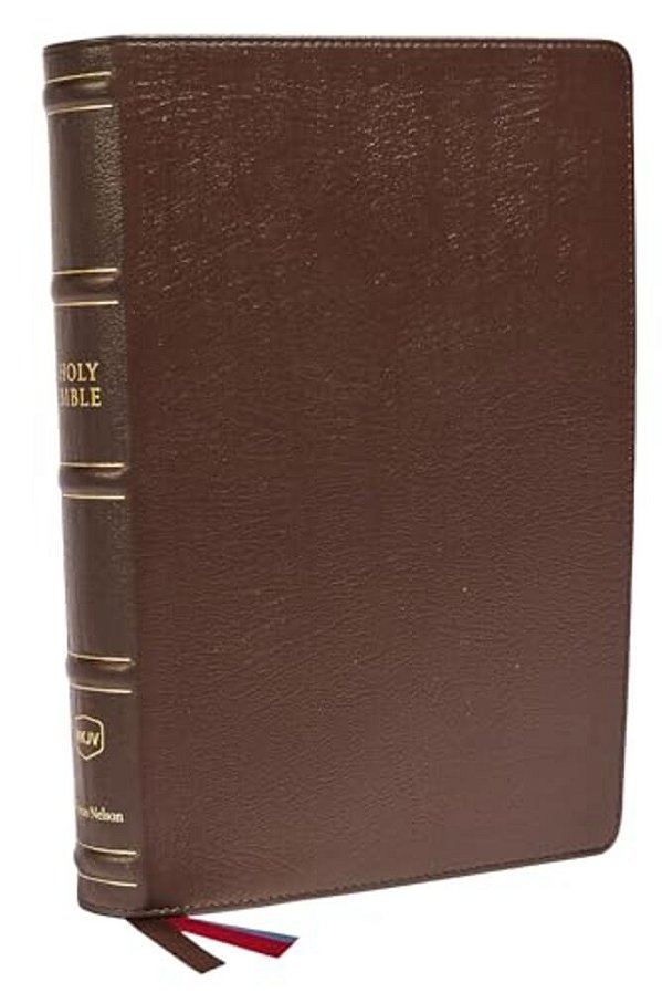 Nkjv, Large Print Verse-By-verse Reference Bible, Maclaren Series, Genuine Leather, Brown, Comfort Print: Holy Bible, New King James Version-..