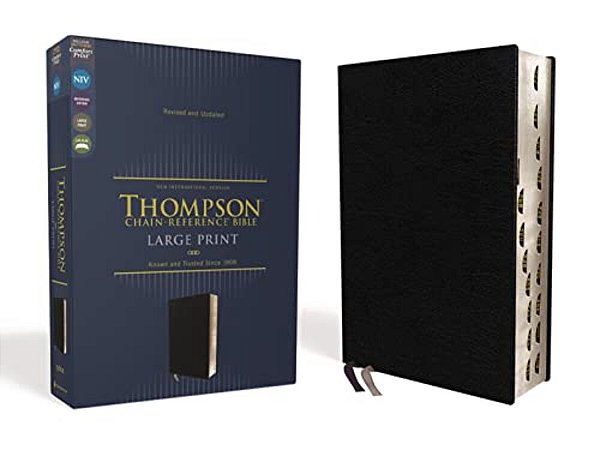 Niv, Thompson Chain-Reference Bible, Large Print, Bonded Leather, Black, Thumb Indexed, Red Letter, Comfort Print-..