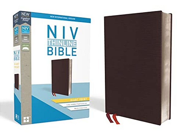 Niv, Thinline Bible, Giant Print, Bonded Leather, Burgundy, Indexed, Red Letter Edition-..