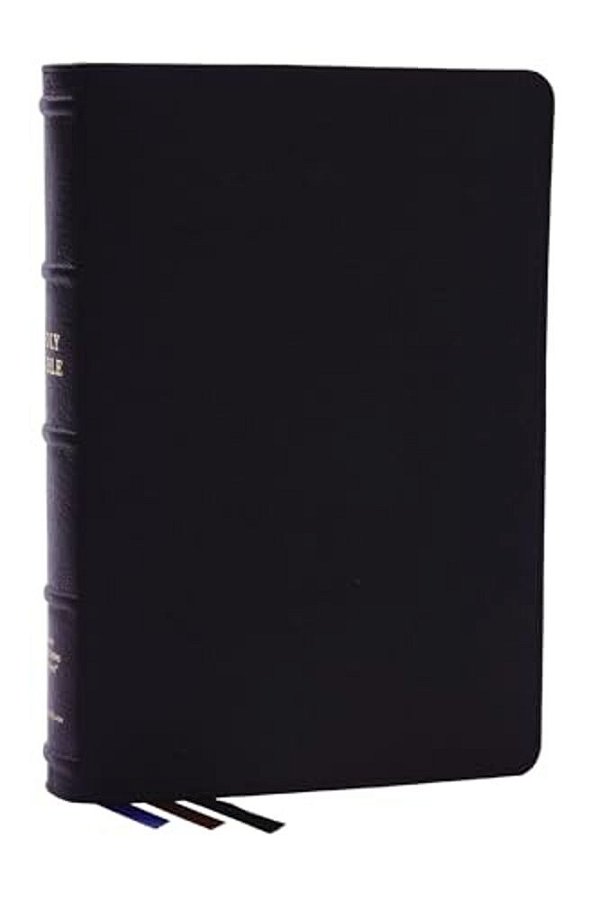 Nkjv, Large Print Thinline Reference Bible, Blue Letter, Maclaren Series, Genuine Leather, Black, Comfort Print: Holy Bible, New King James Version-..