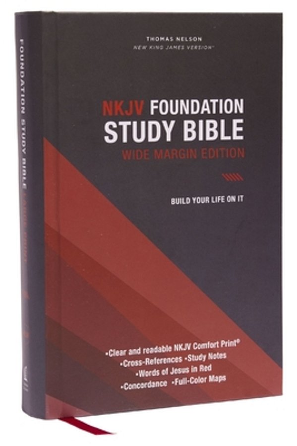 Nkjv Foundation Study Bible, Wide-Margin, Black Hardcover, Red Letter-..