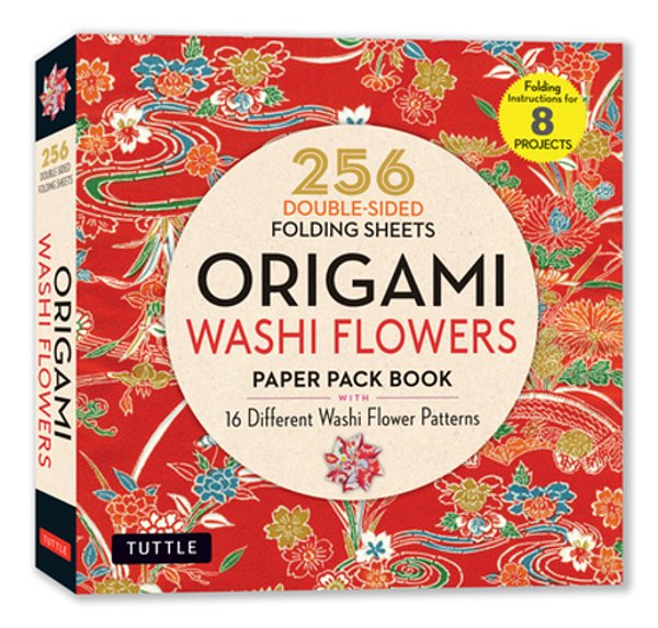 Origami Washi Flowers Paper Pack Book: 256 Double-Sided Folding Sheets (Includes Instructions For 8 Models)-..