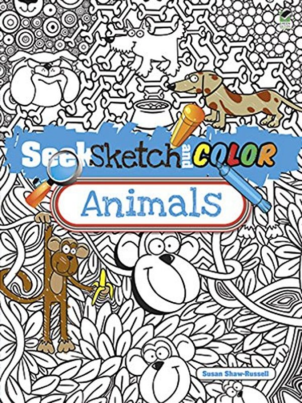 Seek, Sketch And Color Animals-..