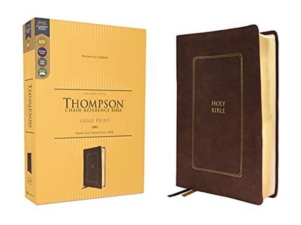 Kjv, Thompson Chain-Reference Bible, Large Print, Leathersoft, Brown, Red Letter, Comfort Print-..