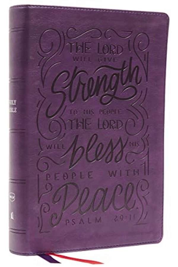 Nkjv, Giant Print Center-Column Reference Bible, Verse Art Cover Collection, Leathersoft, Purple, Thumb Indexed, Red Letter, Comfort Print: Holy Bible-..