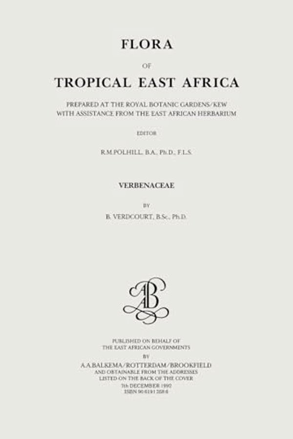 Flora Of Tropical East Africa - Verbenaceae (1992)-..