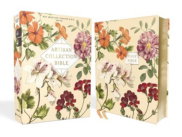 Nasb, Artisan Collection Bible, Leathersoft, Almond Floral, Red Letter Edition, 1995 Text, Comfort Print-..